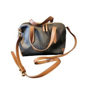 Fossil sydney satchel bag crossbody black and brown
